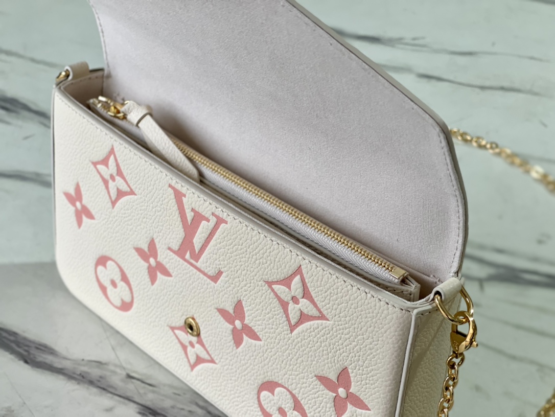 LV POCHETTE FELICIE White M61276 - 21 x 12 x 3 cm