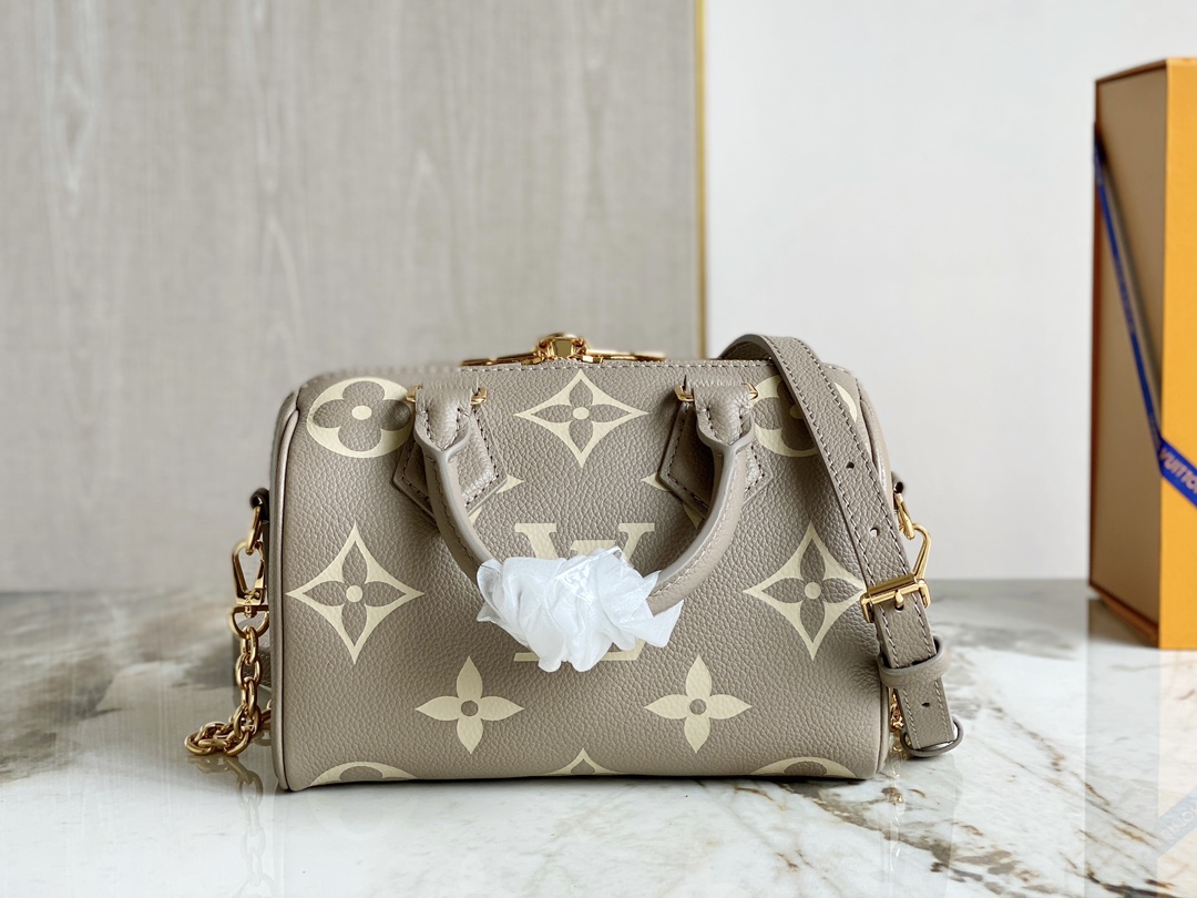 LV Speedy Bandoulière 20 Tourterelle Gray M46575 - 20.5x13.5x12cm