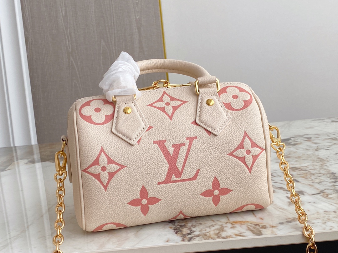 LV Speedy Bandoulière 20 M46397 Crème Beige - 20.5x13.5x12cm
