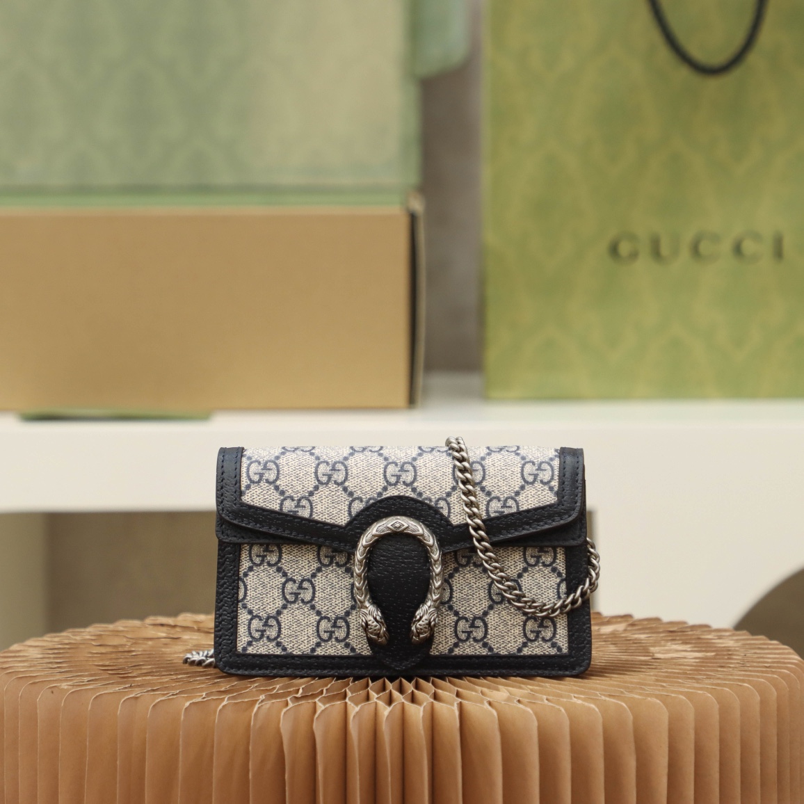 gvc*1 dionysus S*per mini leather bag beige ‎476432 - 16.5x10x4cm