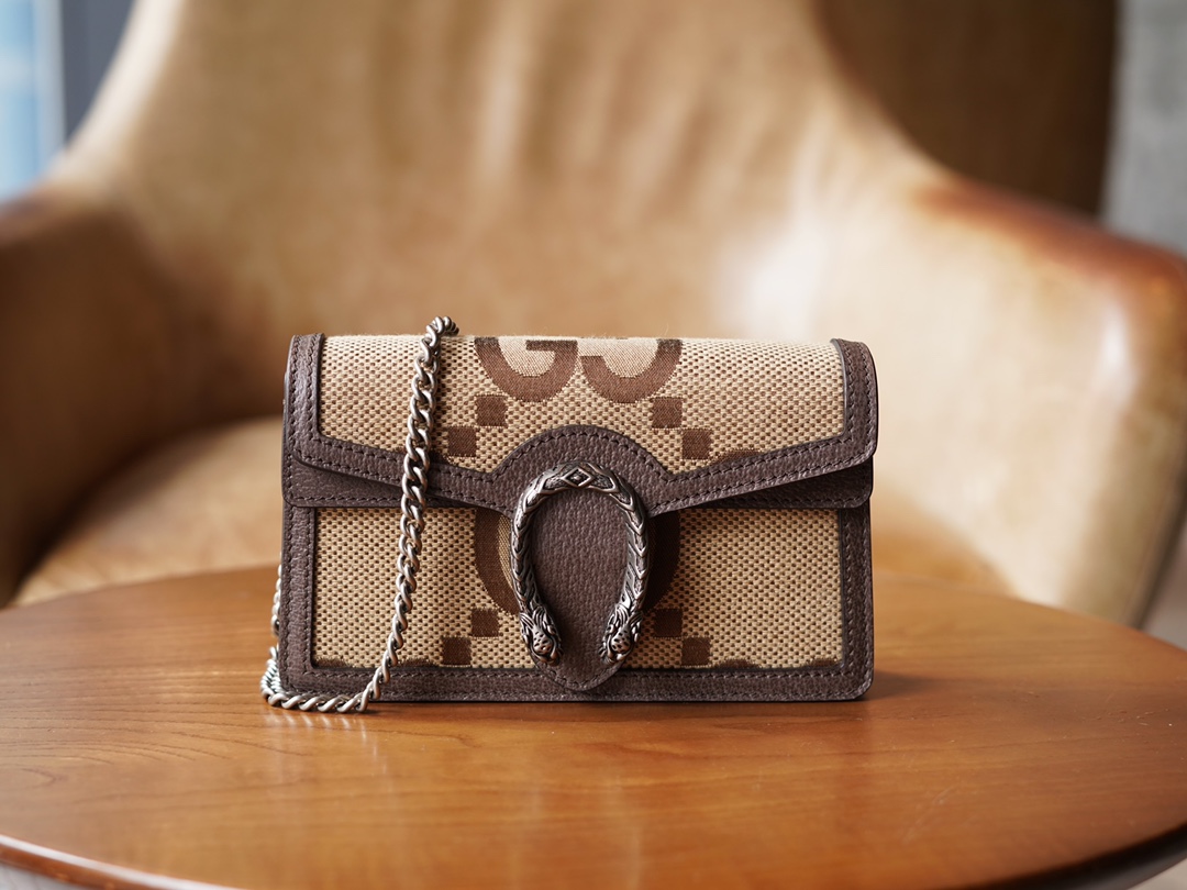 gvc*1 dionysus S*per mini leather bag beige and brown ‎476432 - 16.5x10x4cm