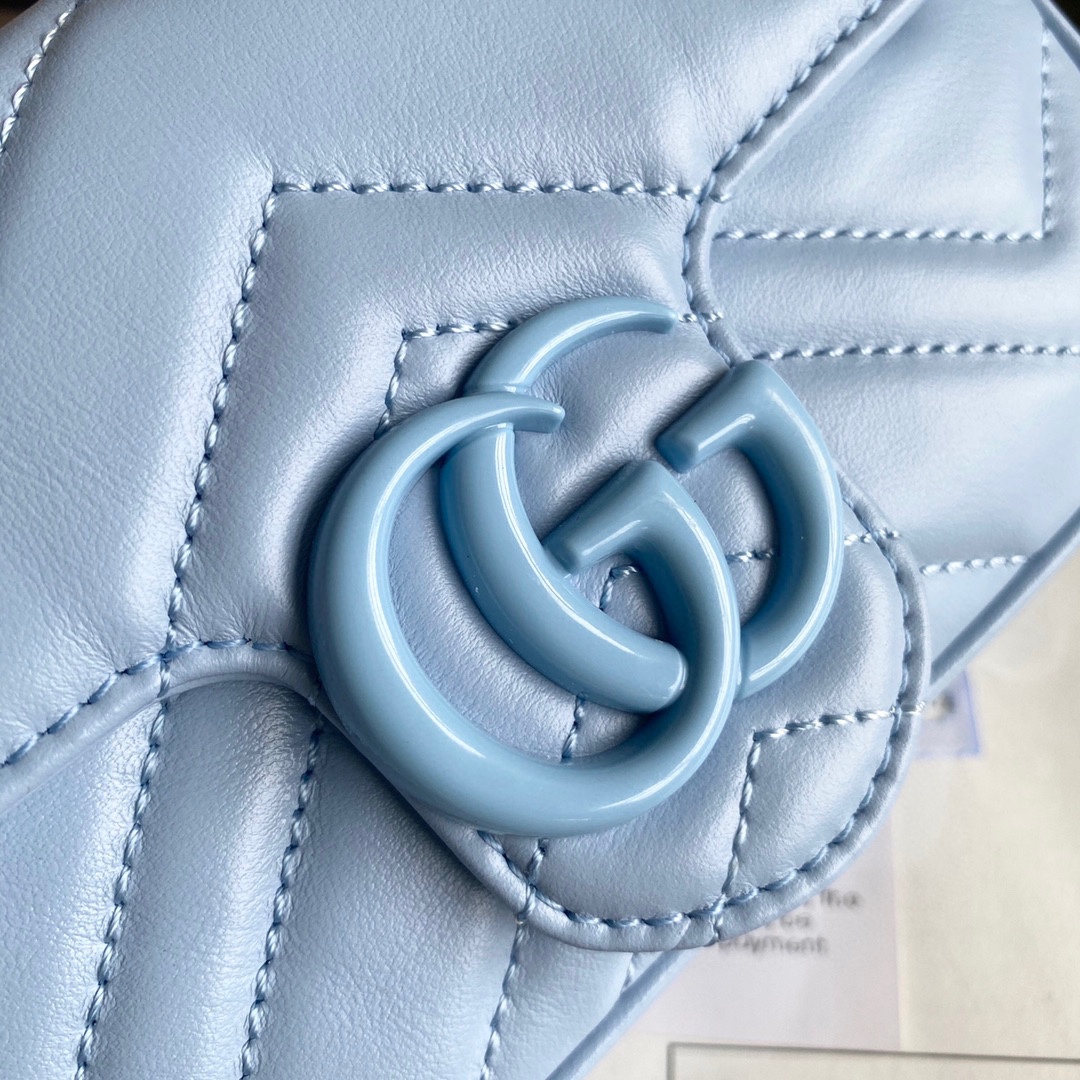 GG Marmont belt bag Pale Blue 699757 - 16.5 x 10 x 4.5cm