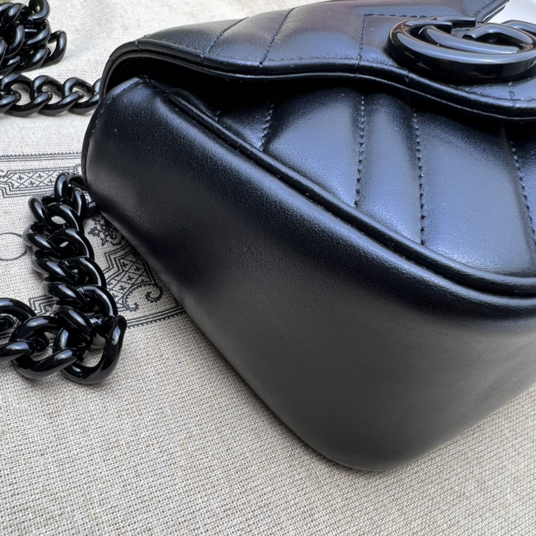 GG Marmont Mini belt bag Black 739599 - 12x12.5x7cm
