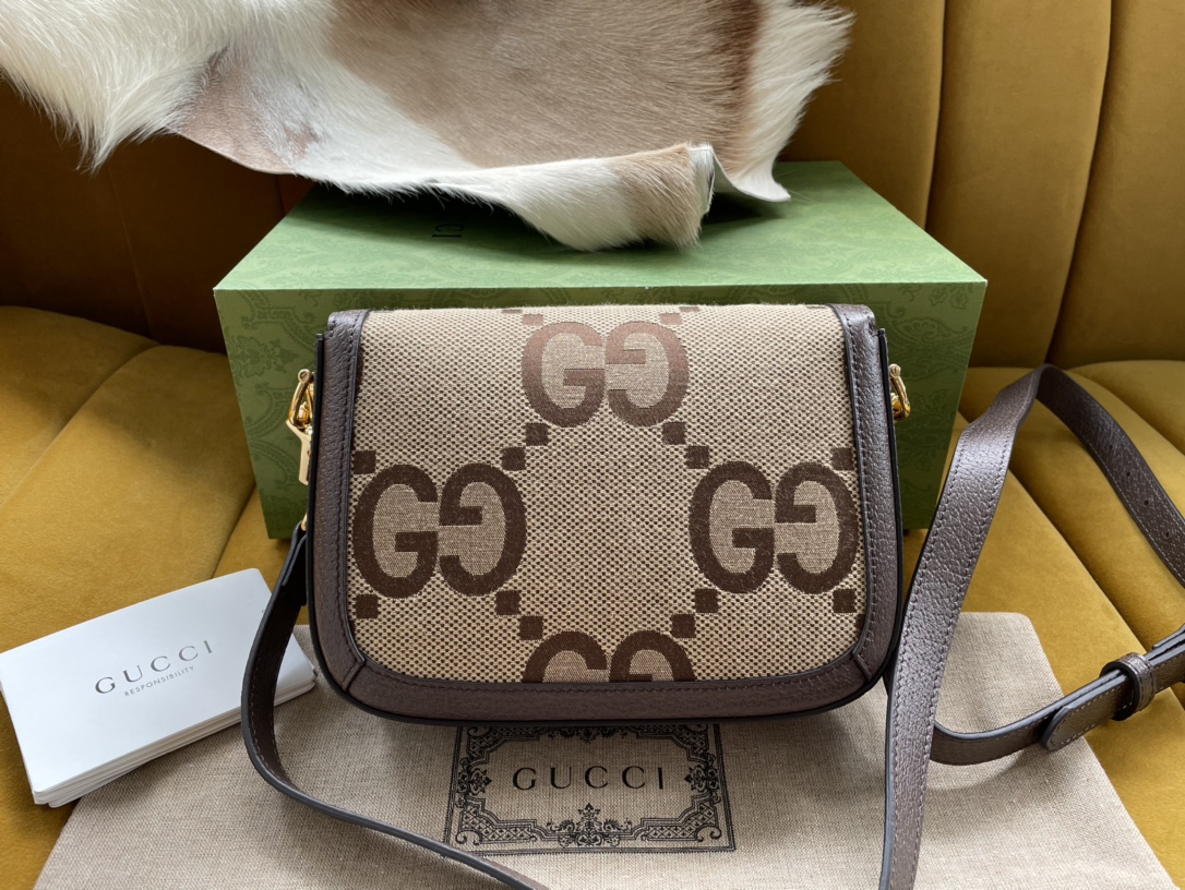 Gvc*1 horsebit 1955 mini bag brown ‎658574 - 20.5x14.5x5cm