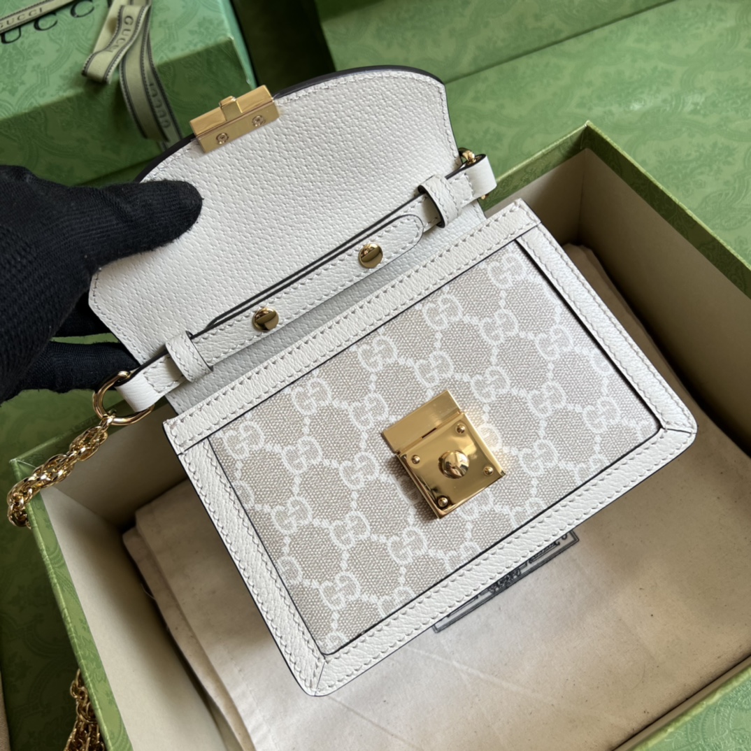 Gvc*1 ophidia gg mini shoulder bag beige and ebony 696180 - 17.5x13x6cm