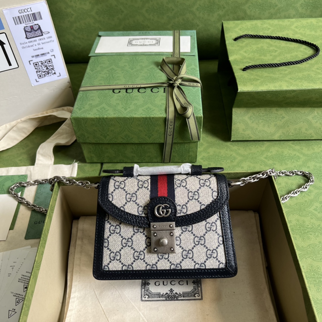Gvc*1 ophidia gg mini shoulder bag black 696180 - 17.5x13x6cm