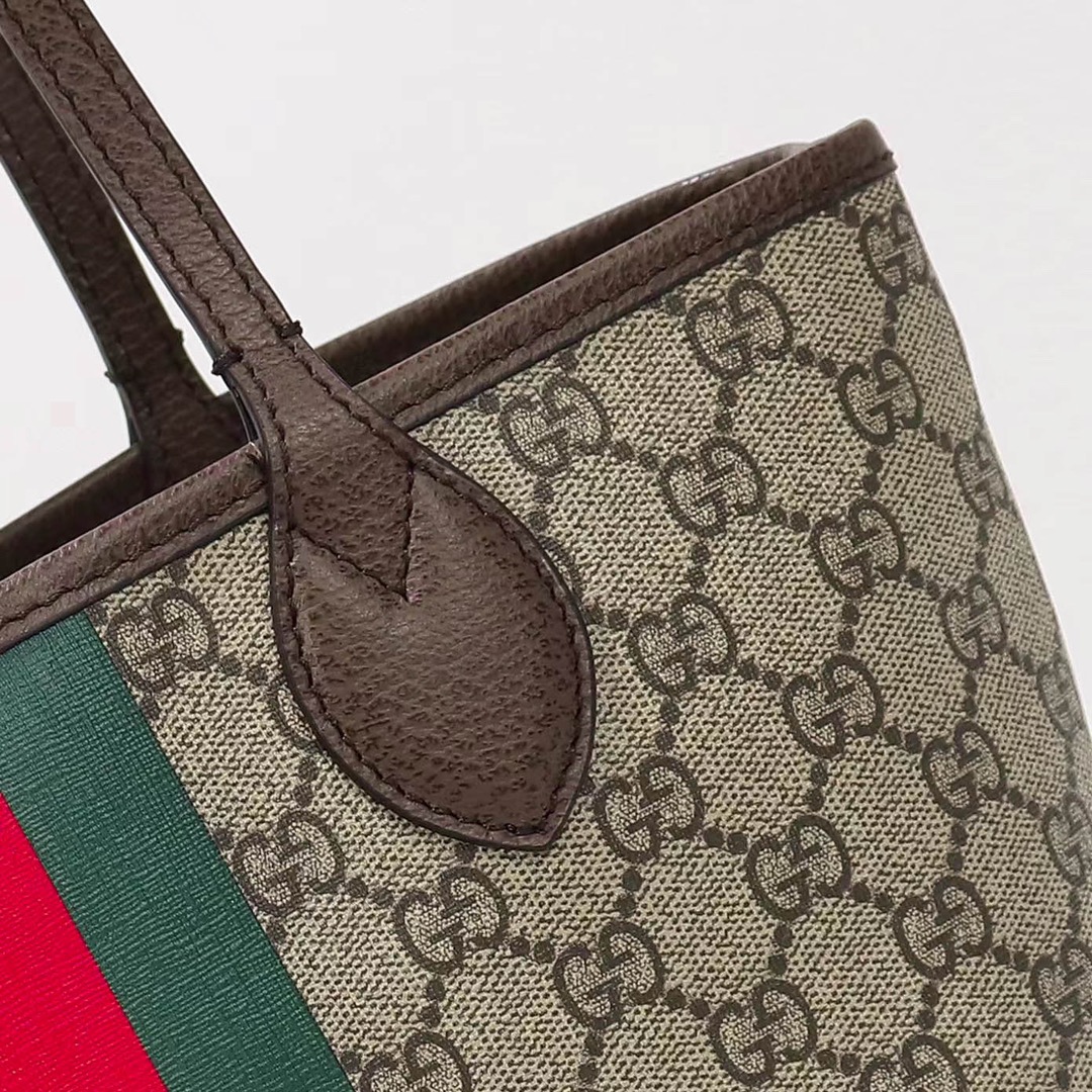 Gvc*1 ophidia small tote bag brown leather 726762 - 25 x 22 x 12cm