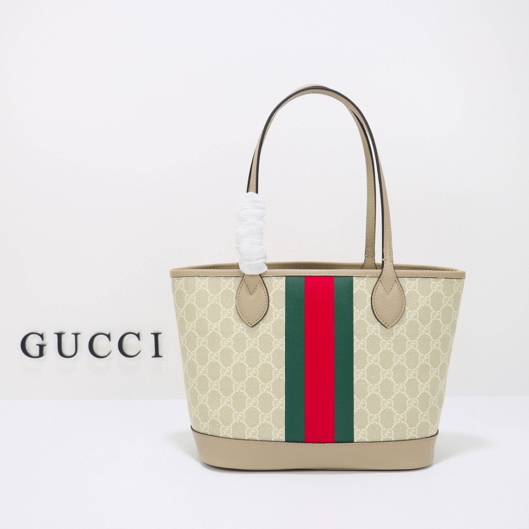 Gvc*1 ophidia small tote bag oatmeal leather  726762 - 25 x 22 x 12cm