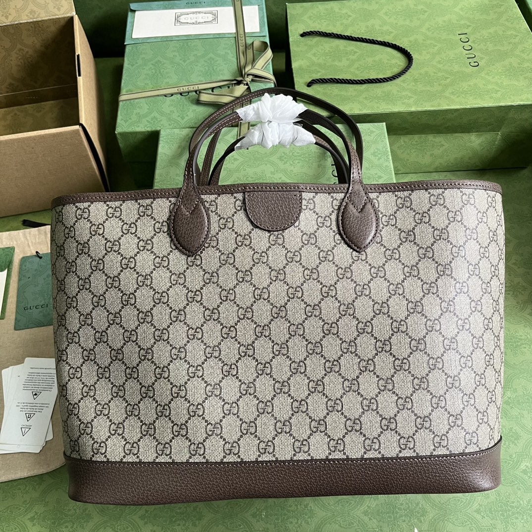 Gvc*1 ophidia medium tote bag brown leather  739730  - 38.5 x 28.5 x 15cm