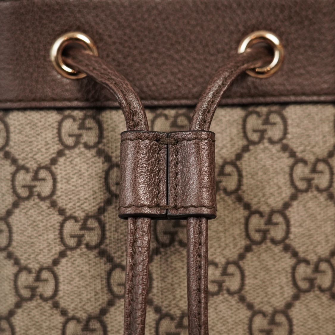 Gvc*1 ophidia mini gg bucket bag brown leather 550620 - 15.5x19x9cm