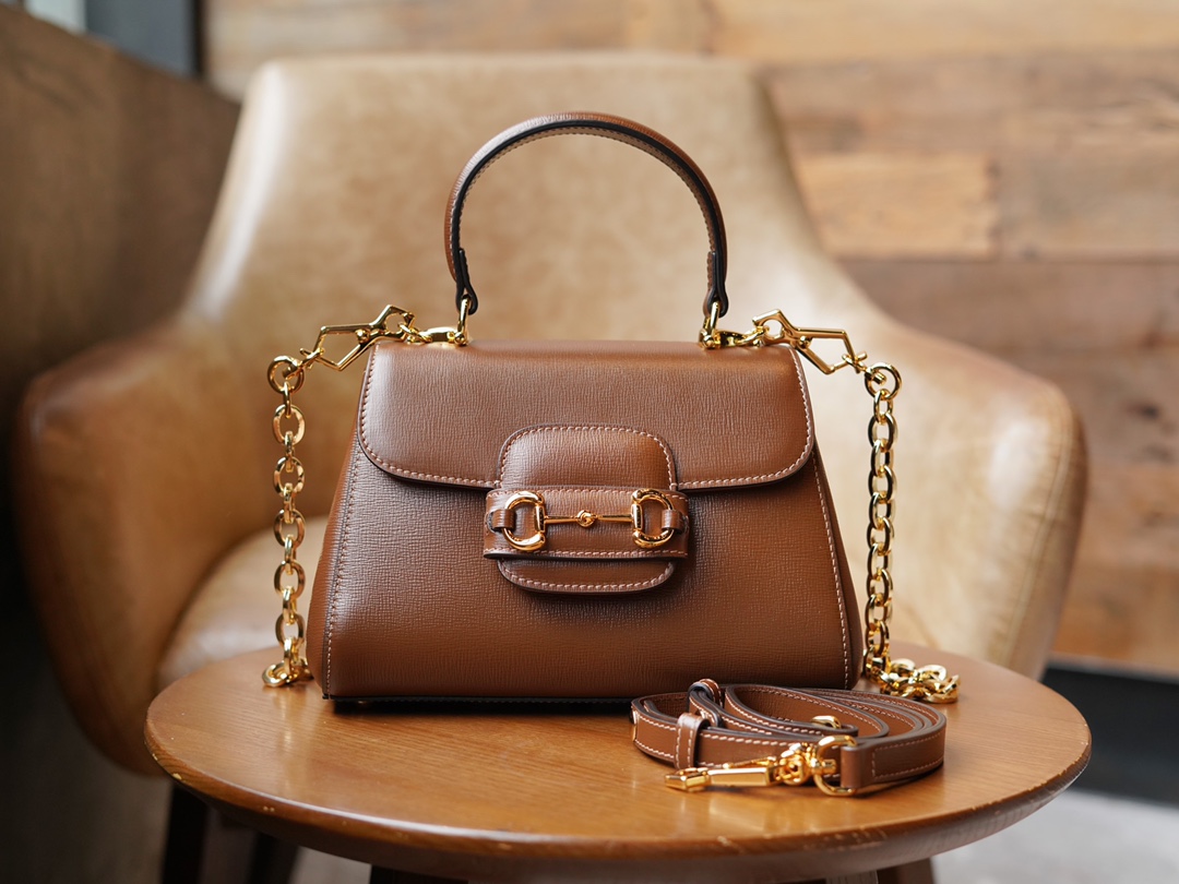 Gvc*1 horsebit 1955 small bag brown 703848 - 22x16x10.5cm