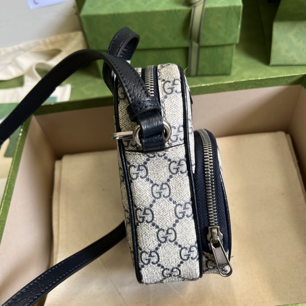 Gvc*1 ophidia mini bag 671682 black leather - 12x16x7cm