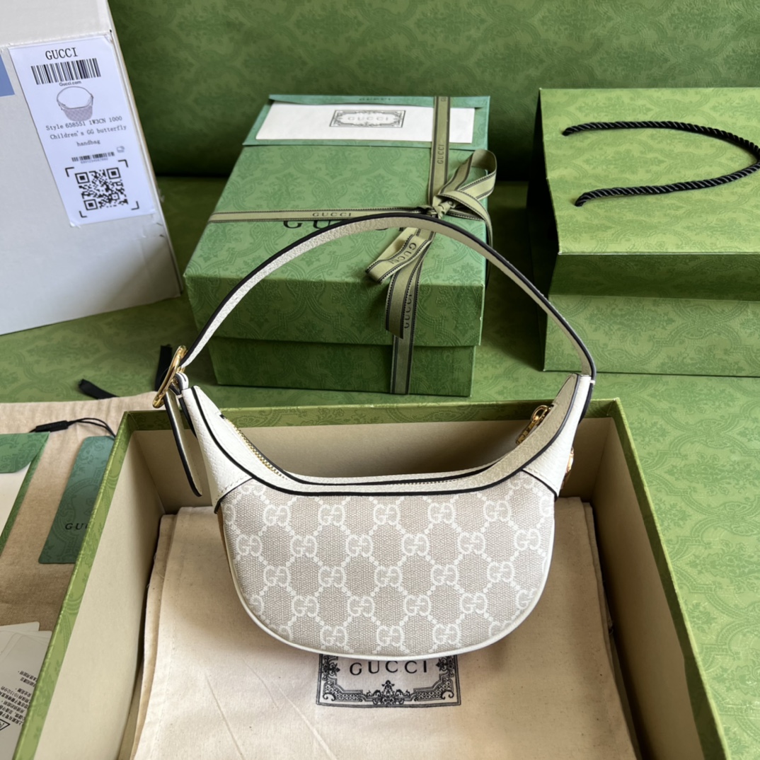 Gvc*1 ophidia gg mini bag white leather 658551  - 20x 15x5cm