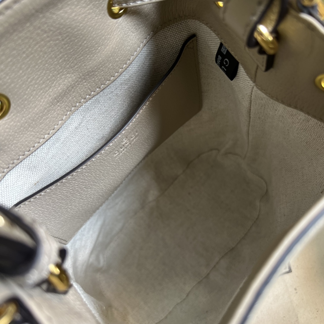 Gvc*1 ophidia small gg bucket bag oatmeal leather  550621 - 20.5 x 26 x 11cm