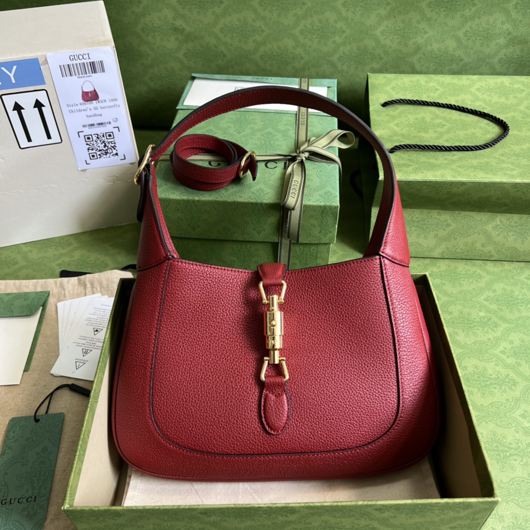 Gvc*1 jackie 1961 small natural grain bag red 636709- 27.5 x 19 x 4cm