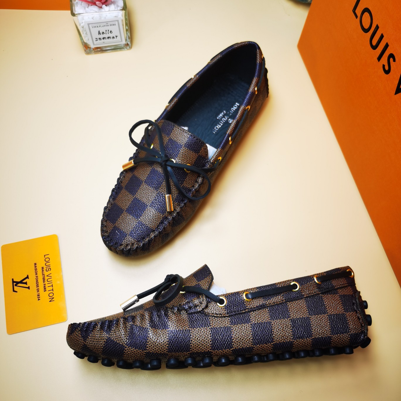 LV flat checkerboard shoe cawhide sheepskin 35-46